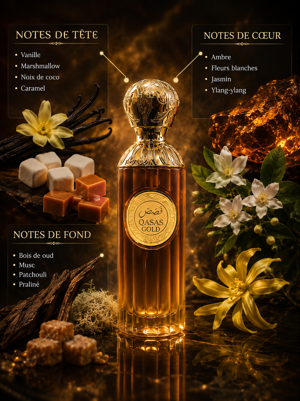 Qasas Gold – Eau de Parfum Mixte