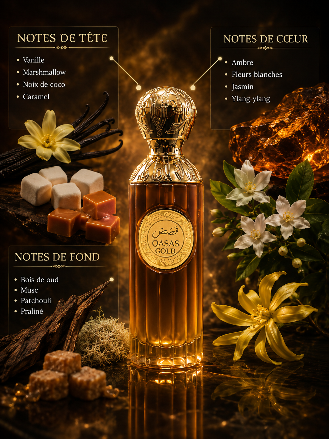 Qasas Gold – Eau de Parfum Mixte